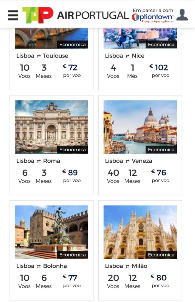 voli tap pass tra italia e portogallo