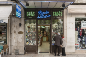 Pérola do Rossio negozzio di caffè e tè a Lisbona Pizza Rossio