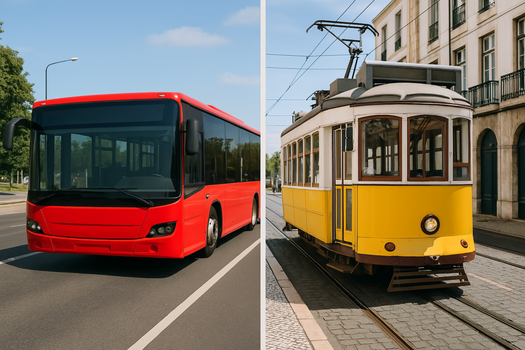 autobus e tram a confronto